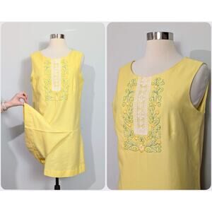 Lisa Smock by Lisanne Yellow 60s Romper